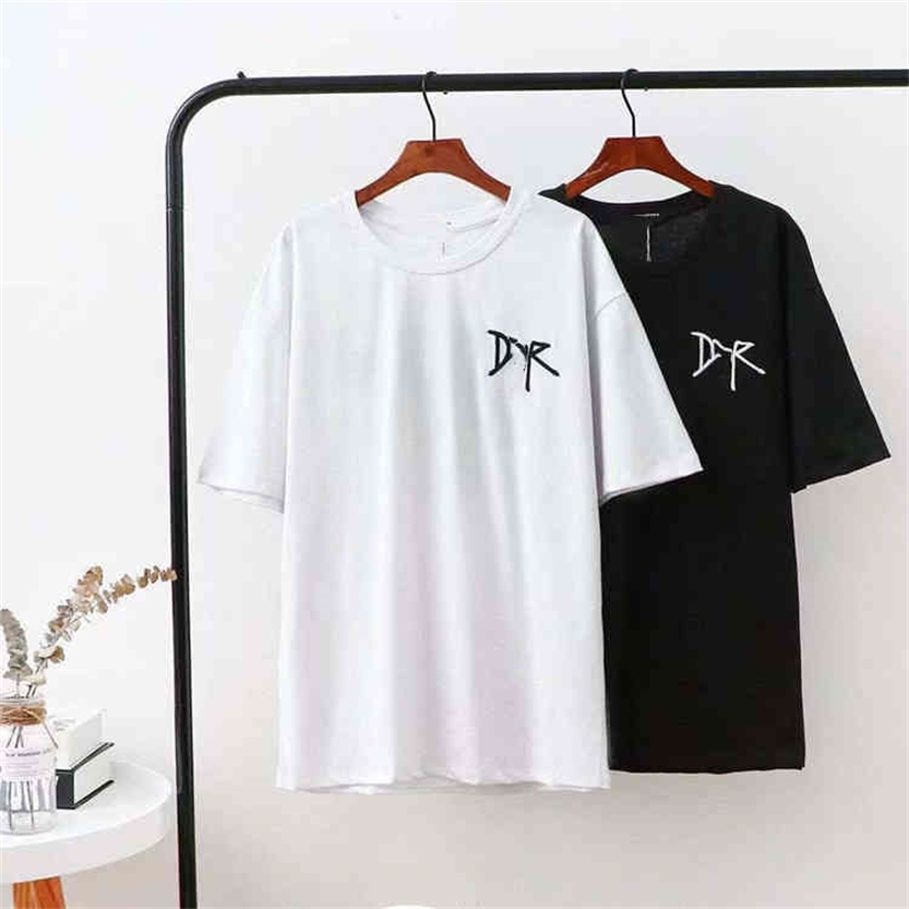 66% OFF High Quality new tide summer product net red d family letter head embroidery short T-shirt loose men and women half sleeve fashion-image-761140655