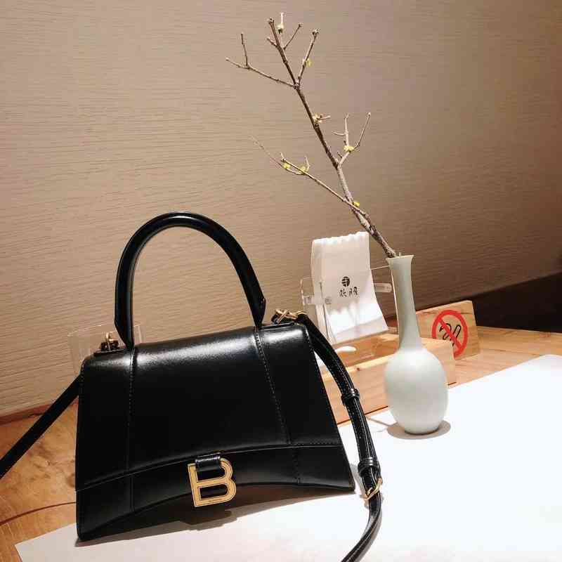 

Designer Balenciga Handbag Hourglass Bag Xs Smooth One Shoulder Messenger Crossbody, Black