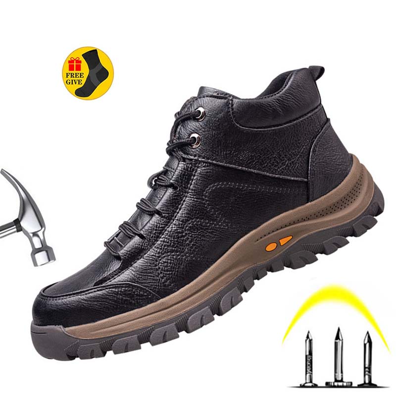 

2022 Leather Waterproof Non-Slip Comfortable Soft And Safe Work Safety Shoes For Man Lightweight Breathable Safety Boots, No.3