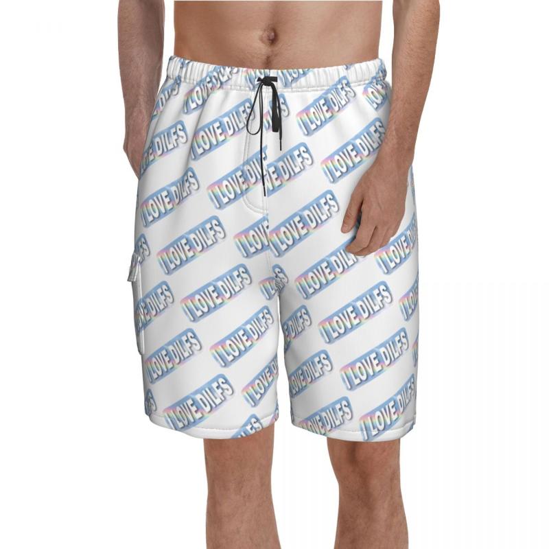 

Men' Shorts Love Dads Dilfs Board Rainbow Galaxy Beach Short Pants Trenky Male Funny Printed Swim Trunks Plus SizeMen