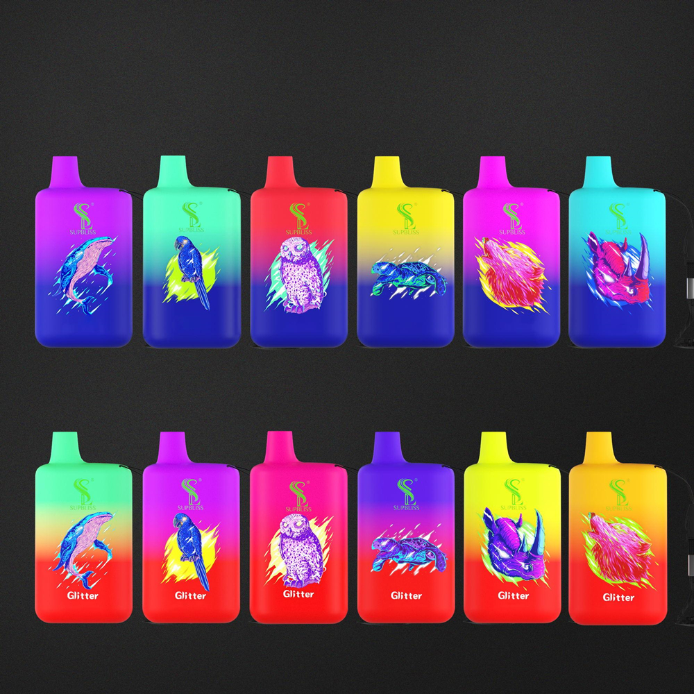

SUPBLISS Glitter 5800 Puffs Disposable e cigarette 850mAh Rechargeable Battery 12ml Mesh Coil Vape Pen Case 12Colors Original RandM