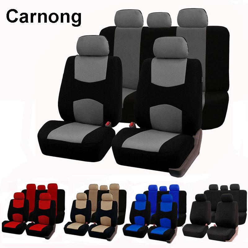 

Car Seat Covers Carnong Automobile Cover Set Cushion Universal Fabric Light Weight Interior 2/5/7 Seater Auto Protector Standard Bucket