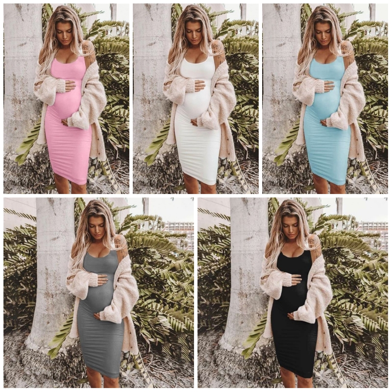

Women Summer Casual Striped Maternity Dress Short Sleeve Knee Length Pregnancy Dresses Clothes Pleated Baby Shower Dress Pink 2620 T2