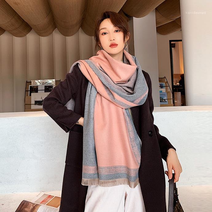 

Winter Scarf Women Cashmere Fashion Warm Foulard Lady Air-conditioned Office Scarves Thick Soft Shawls Wraps1