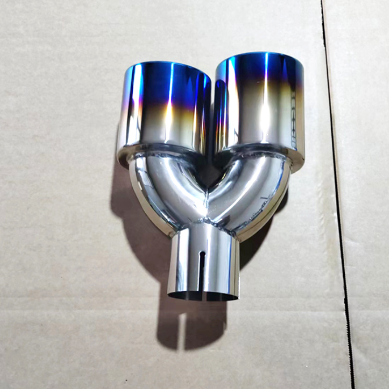 

Stainless steel car model 89-60 exhaust pipe tail throat modified blue silver muffler single double pipe