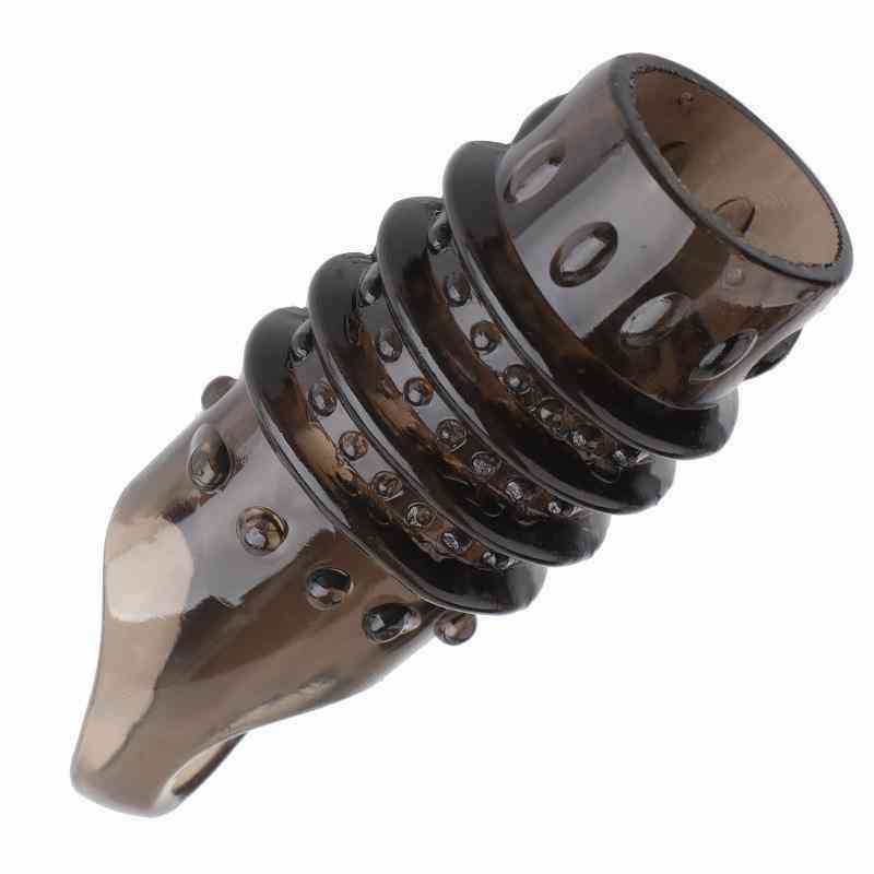 Massager Sexy Touys Soft Penis Sleeve Cock Ring Reusable Dick Silicone Glans Cover Enlargement Sex Toys for Couples-image-775186634