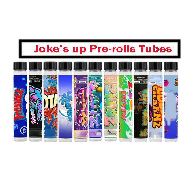 

Empty 11 flavors Joke Up Infused Joint Prerolls Cone Glass Tube Packaging Pre rolls Blunt MoonROCK dankwood