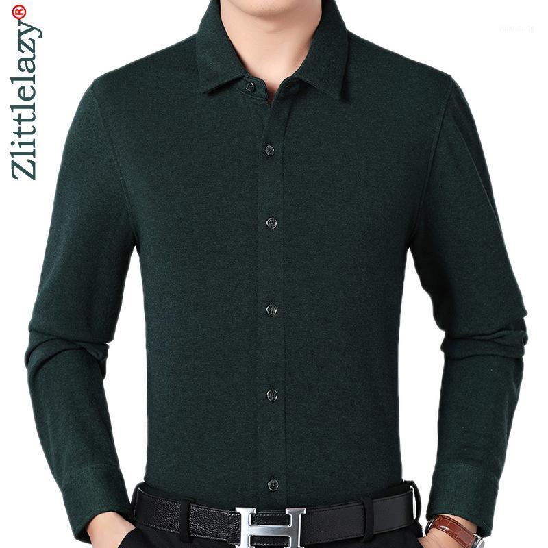 

Men's Casual Shirts 2022 Solid Long Sleeve Slim Fit Men Shirt Streetwear Social Dress Autumn Mens Fashions Jersey 92331, Wine