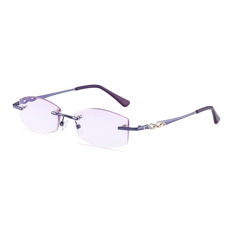 

Sunglasses Fashionable Ultralight Rimless Reading Glasses Purple Lens Computer Presbyopia 1.0 To 4.0 NXSunglasses