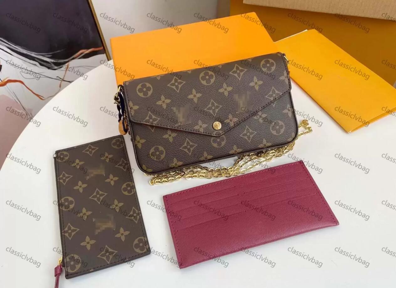 

2022 3-piece set luxurys Should Bag Fashion Tote Purse wallet Crossbody Bags Small Chain Purse bags GGs LVs YSLs louiseity viutonity VUTTONS