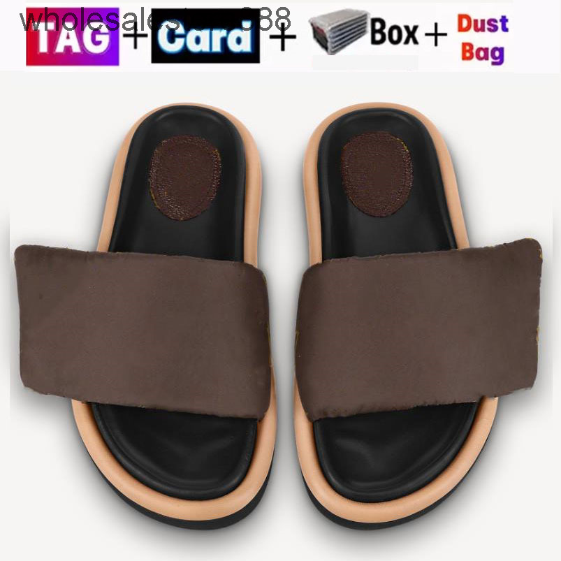 

Pool Pillow Comfort Sandals Designer Velcro Slippers Women Mule Slipper Lady Nylon Shoes Strap Men Leather Sandal Sunset Flat Rubber Outsole, 17