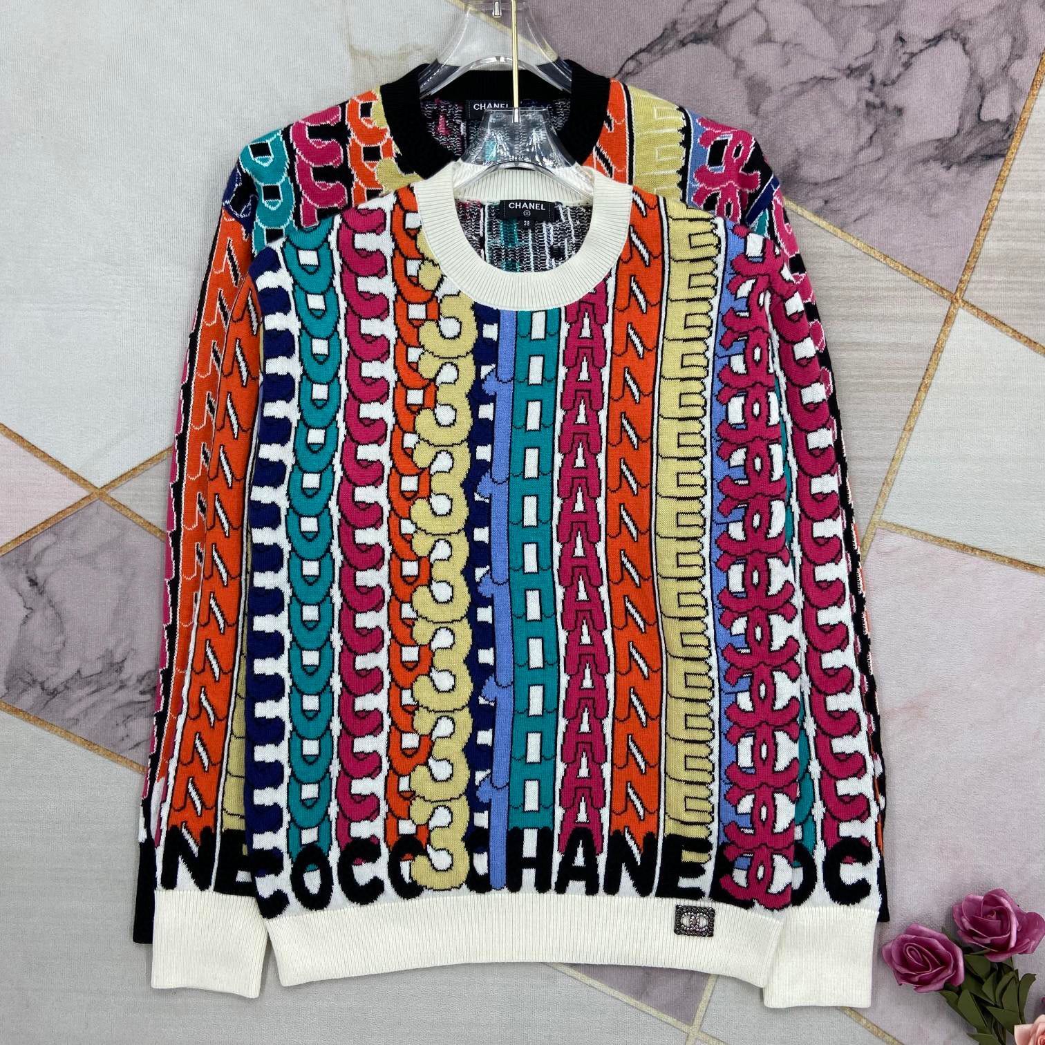 Cha-nel Dupe 1:1 Sweater Preminum Quality Real Cashmere Winter Pulllover Sweaters MJ085447-image-794029438