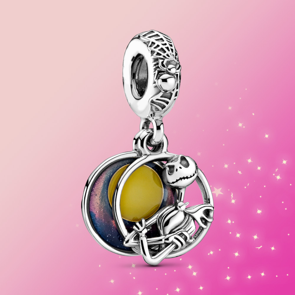 925 Sterling Silver Dangle Charm Nightmare Before Christmas Jack Double Beads Bead Fit Pandora Charms Bracelet DIY Jewelry Accessories