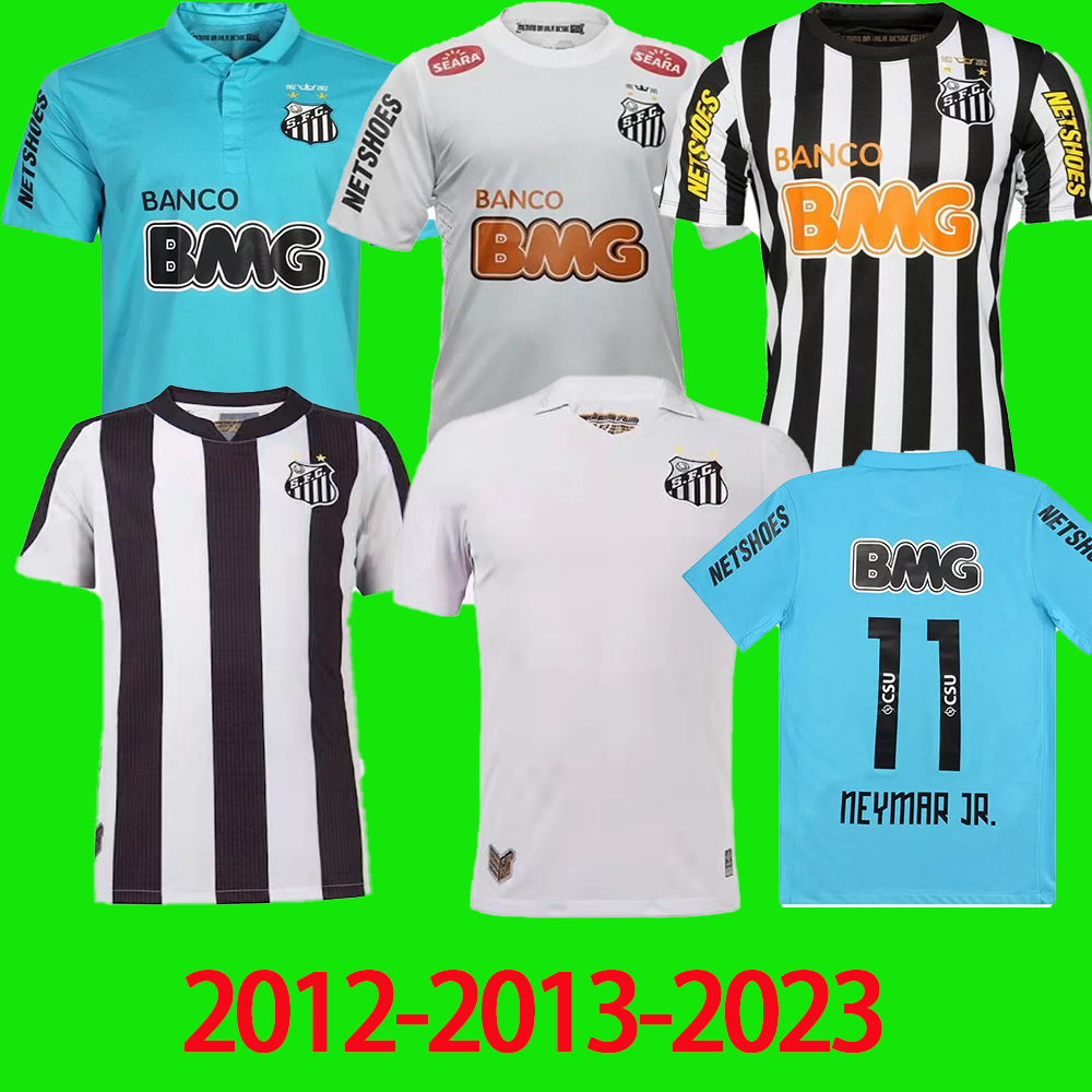 

2012 2013 2023 Santos fc retro soccer jersey 12 13 22 23 NEYMAR JR Ganso Elano Borges Felipe Anderson vintage classic, Blue
