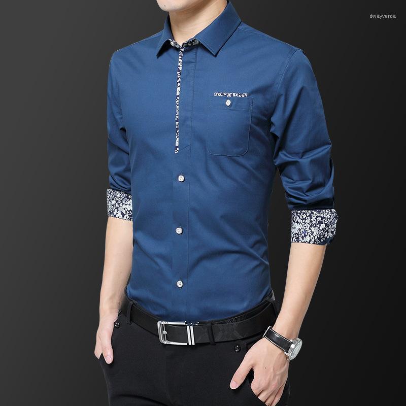 

Men's Dress Shirts Plus Size  Men Non-ironing Long Sleeve Shirt Turn Down Collar Slim Mens Designer Clothes Dway22, Sky blue