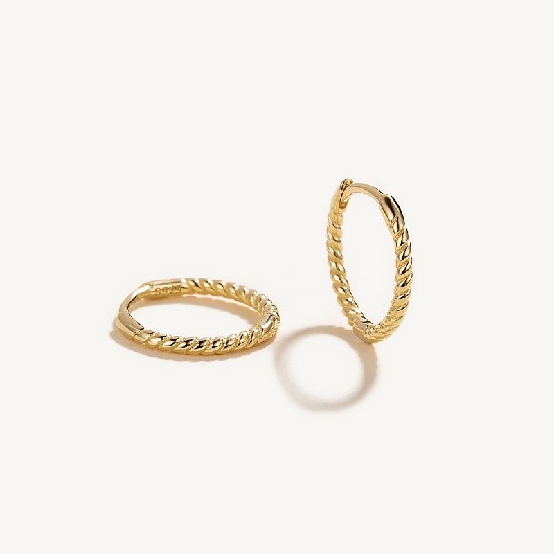 

Hoop & Huggie Aide 925 Sterling Silver Gold Tiny Twisted Earrings Minimalist Dainty Chic Hoops Jewelry Gifts For WomenHoop