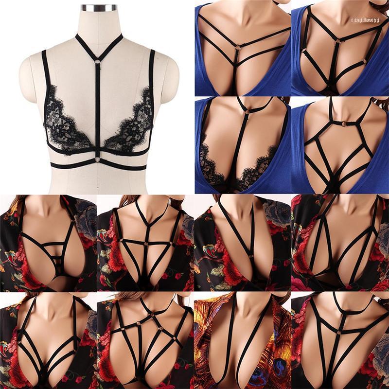

Styles Summer Sexy Body Bra Chain Bikini For Women Black Punk Choker Necklace Beach Jewelry1