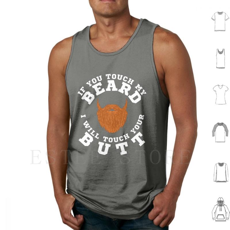 

Men' Tank Tops Men Warning If You Touch My Beard I Your BuFunny Quotes Quarantine No Shave Vest Cotton, White;black