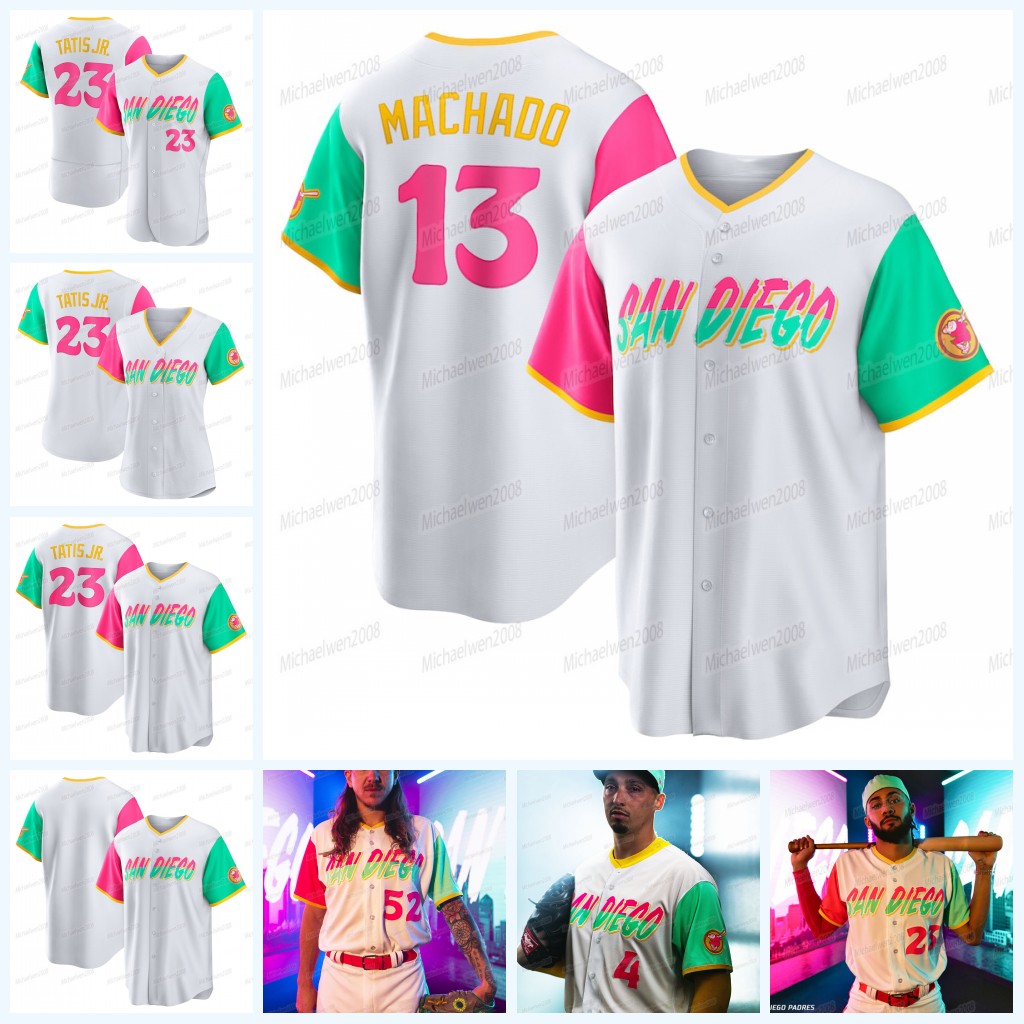 

Fernando Tatis Jr. Padres 2022 City Connect Jersey Blake Snell Yu Darvish Tony Gwynn Eric Hosmer Manny Machado Luke Voit Wil Myers Ha-Seong Kim Joe Musgrove, Women cool base