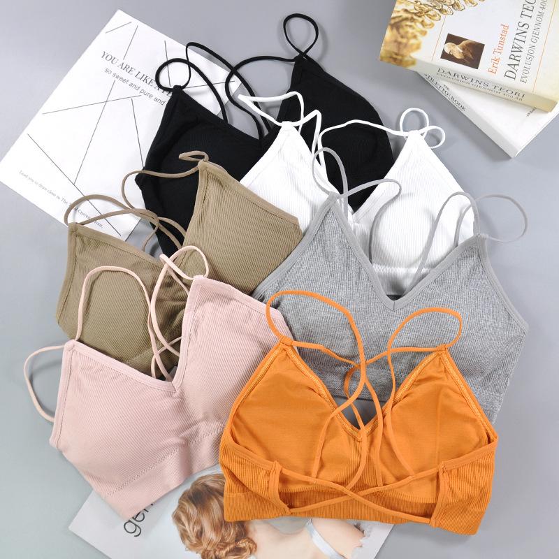 

Yoga Outfit Sports Bras Thin Straps Bra Seamless Breathable Fitness Workout Tops Gym Clothing Sexy Women Cross BackYoga, Black