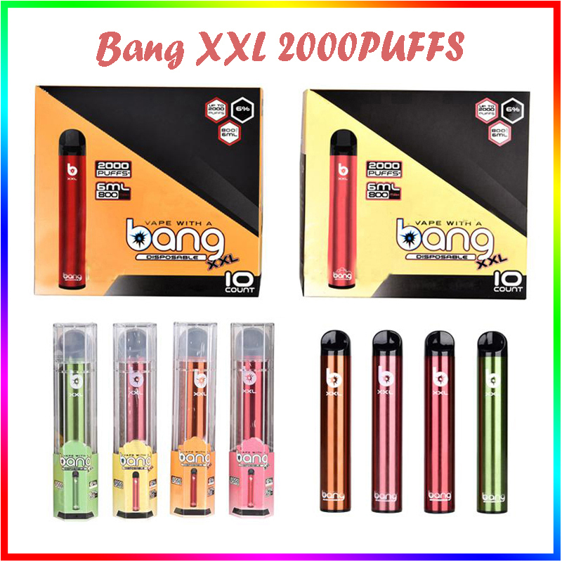 

Bang XXL 2000 Puffs Disposable Vape Device 800mAh Battery E cigarettes Pre-filled 6ml Pod 6% XXtra Kits Vape Pen VS Elux Legend