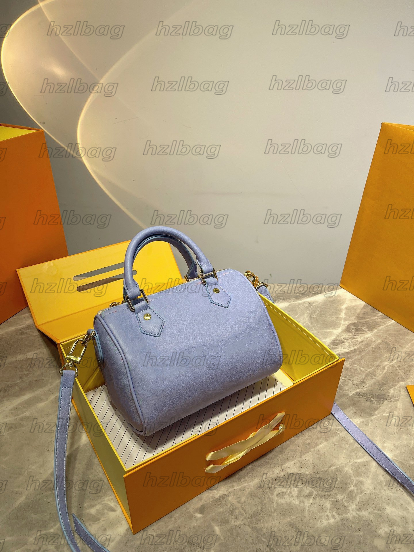 

Glimmering Speedy Bandouliere 20 Shoulder Bags Summer Stardust Green Beige Blue Womens Designer Handle Bag M46092 M46163, Color 04