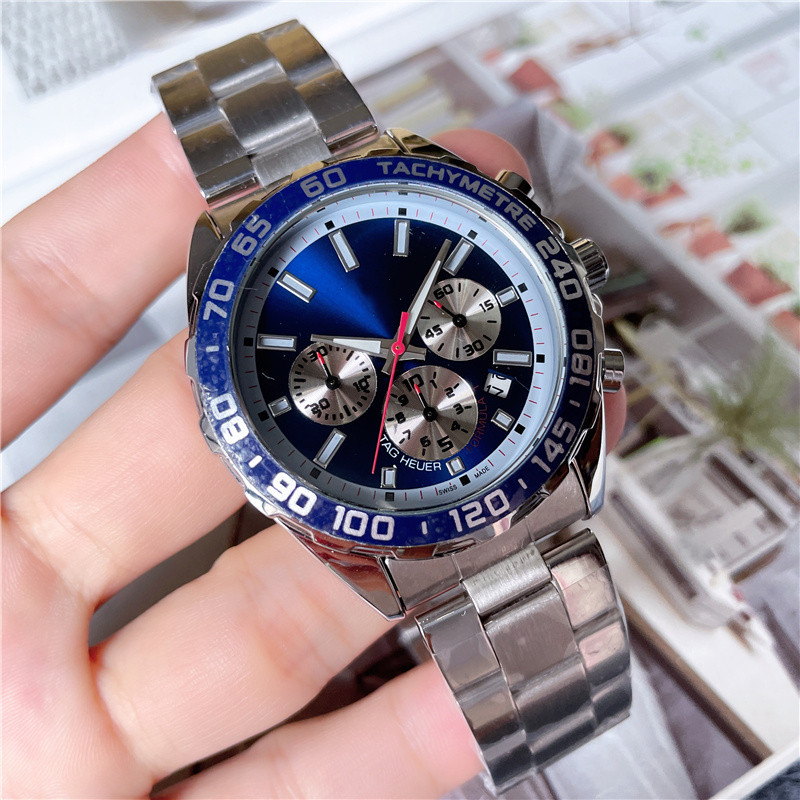 

Brand Mens Multifunction Watches Fashion Men Sport Stainless Steel Quartz Wristwatch Man Clock Business Casual Leather Watch relogio masculino