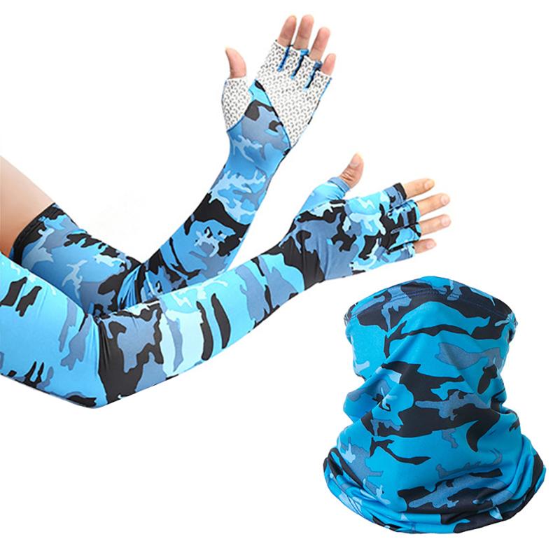 

Bandanas Half-finger Sleeves And Bandana Combination Suits Outdoor Sunscreen Cooling Cuff Fishing Running Cycling UV-proof Face Mask