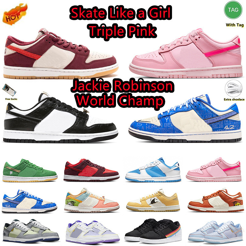 

Jackie Robinson Running Shoes for Mens Womens Skate Like a Girl Triple Pink Sun Club Light Smoke Grey Reverse Unc Phillies Men Trainers, Item#12