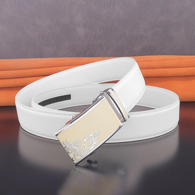 

Belts High Quality Designer Men Luxury Automatic Buckle White Genuine Leather Youngster Casual Jeans Ceinture HommeBeltsBeltsBelts