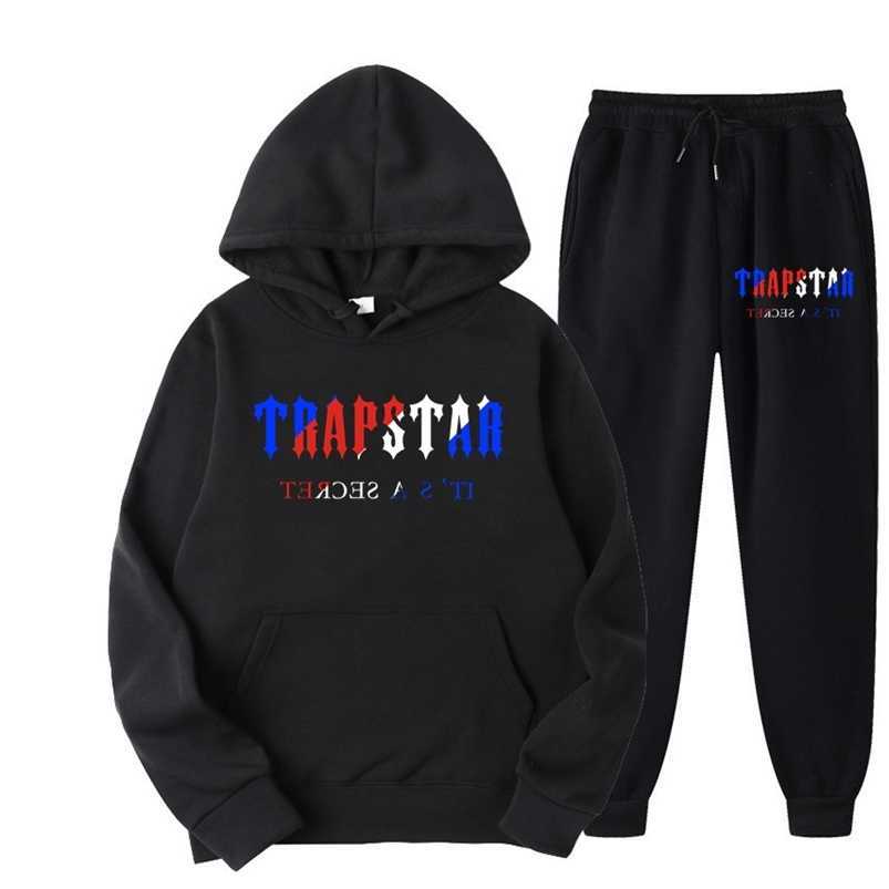 

trapstar Men's Tracksuits European and American style hooded sweater high quality couple's trapstars pullover factory direct sales, Black