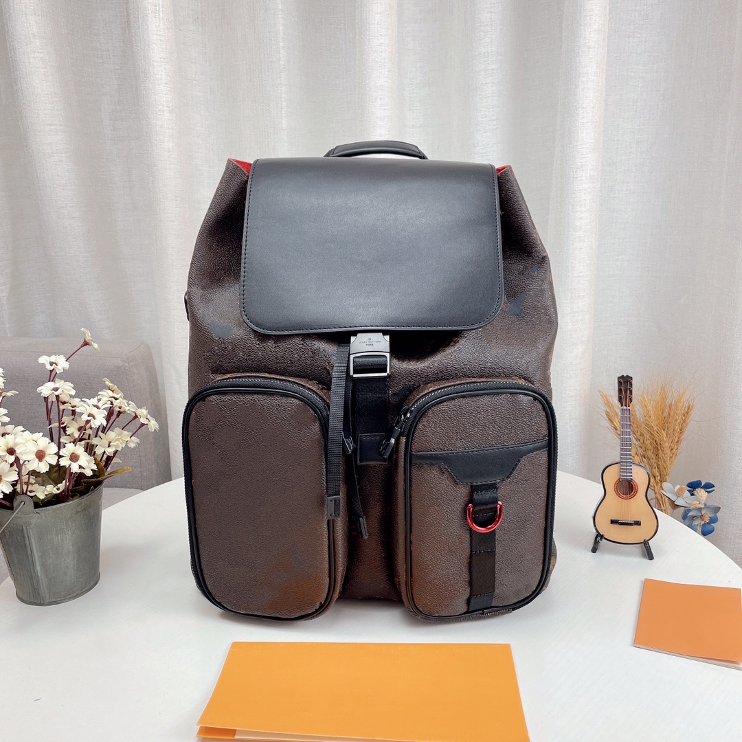 

L MenS Presbyopia Brown Black Checkered Multifunctional Portable Shoulder Backpack Super Capacity Size: 32 39cm, Custom