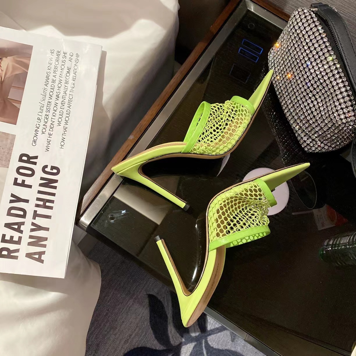 

New open-toe sandals for 2022. Perfect for any occasion these 105mm heels are made with an extremely delicate transparent pattern, Color3