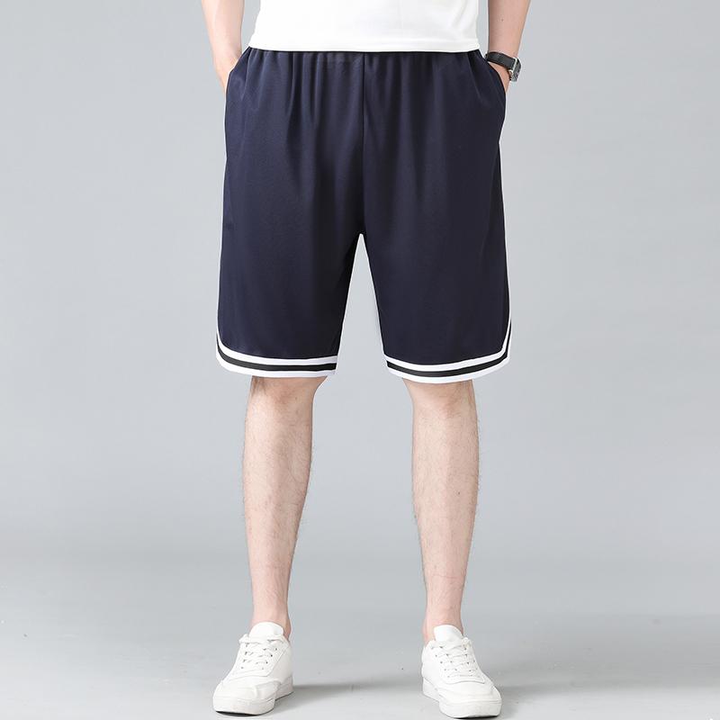 

Men's Shorts Basketball Men Sport Loose Boys Quick Dry Ice Silk Casual Pants Five - Cent Polyester Outer Wear Trousers L-4XL J12Men's, Black