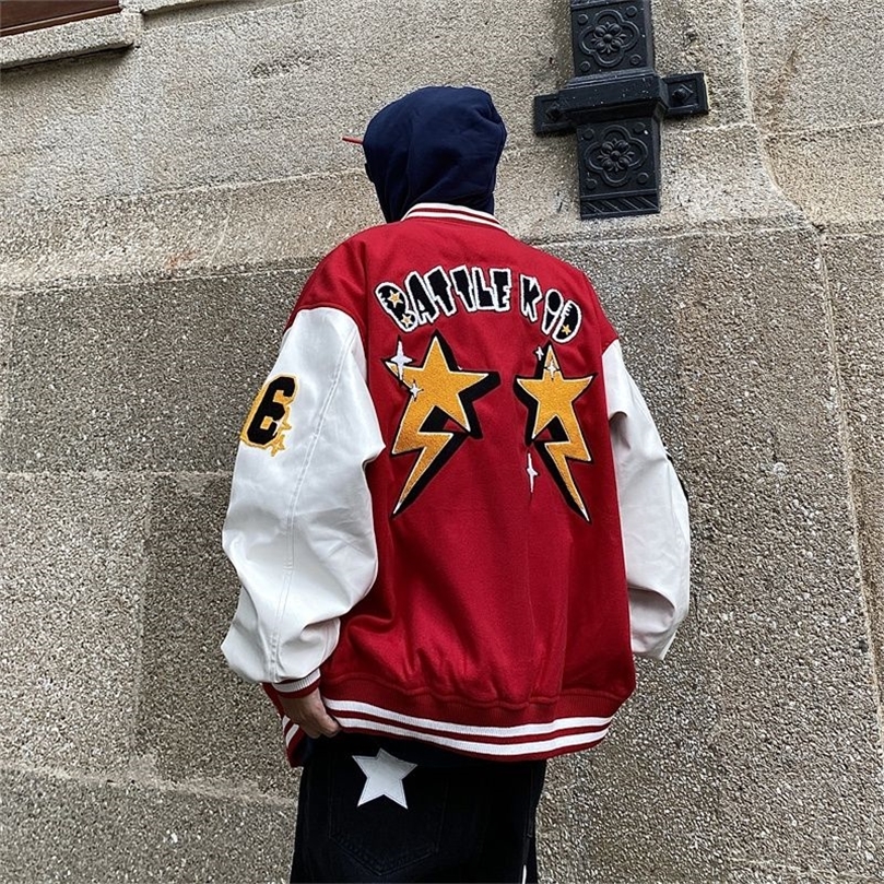

Streetwear Vintage Baseball Jacket Men hiphop High Quality Towel Embroidery Varsity Jacket Couple Autumn Fleece Bomber Coat 220816