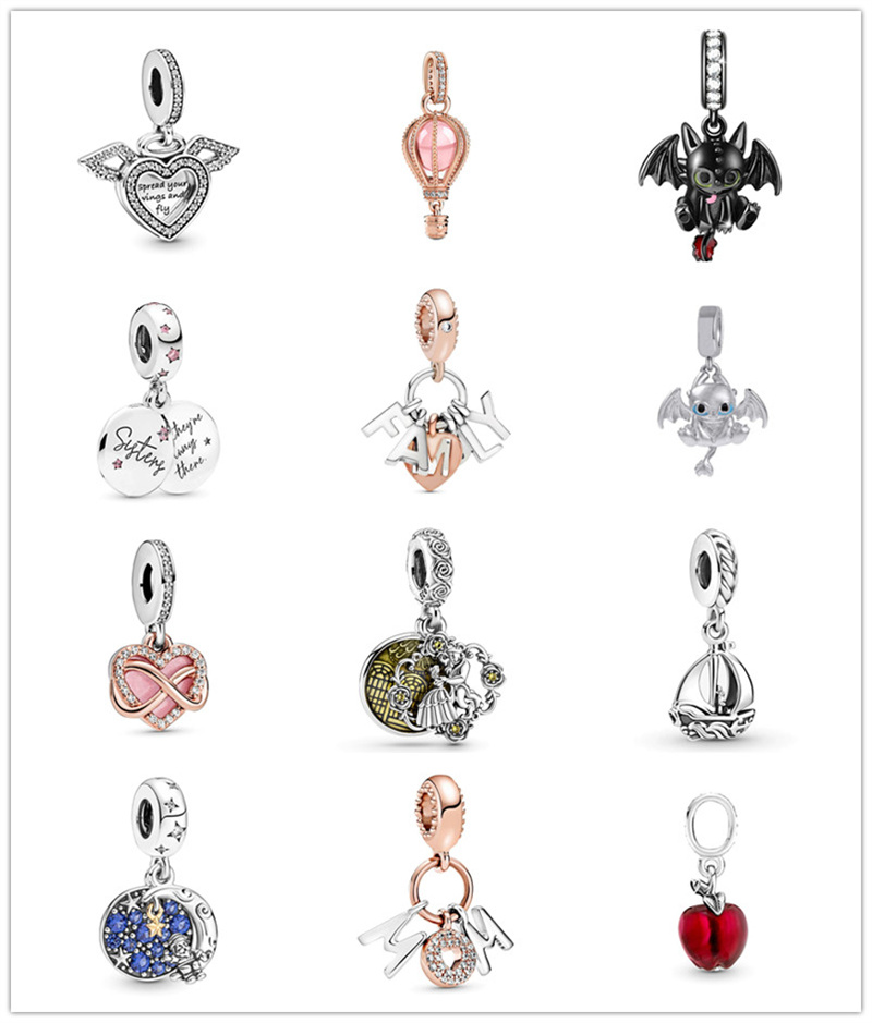 

HOT 925 Sterling Silver Loose Beads Princess Balloon Beaded Charm Original Fit Pandora Bracelet Necklace Accessories Ladies Friends Birthday Gifts DIY Jewelry