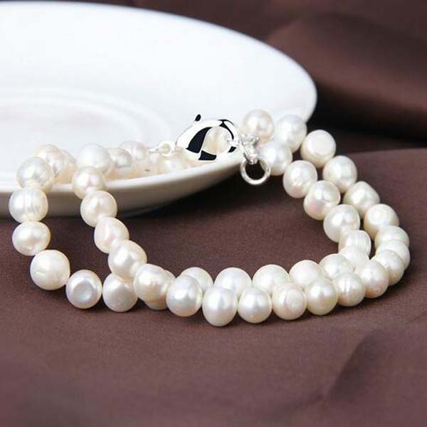 

8mm Natural Pearl White/Pink/Purple 18Inch Necklace