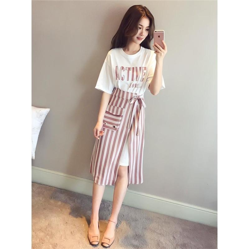 

Work Dresses Two-piece Suit Size Fat Mm Age Reduction Korean Fashion Elegant Women's Simple Style Sportswear SuitWork, Blue