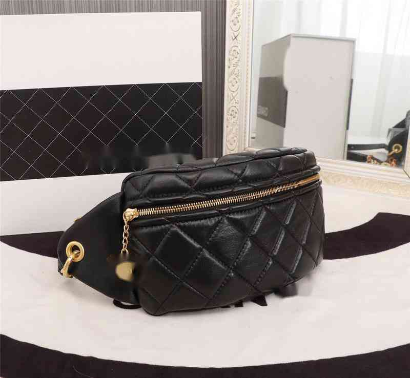 

Luxury Brand design 68914 Letter plaid woman's shoulder Chain CC bag lambskin Leather vintage messenger bags mini diamond pattern belt bag 2.55 box Bags, Picture show