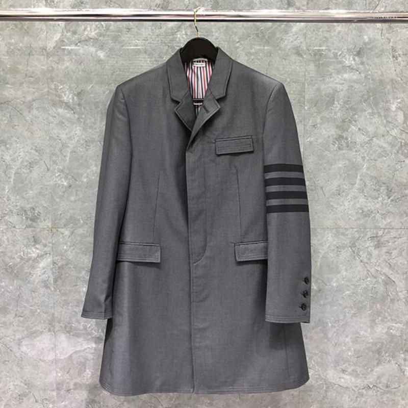 

Men' Trench Coats Fashion Windbreaker Spring Autumn Men' Long Coat Turn Down Collar Casual Men Slim Jacket Formal SuitMen' Viol22, Gray