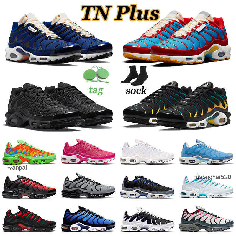 

2022 TN Plus Running Shoes for Men Women Trainers Running Club 3D Black Teal Yellow University Blue Oreo Bred Terrasca OG designer shoes, 40-46 black teal yellow