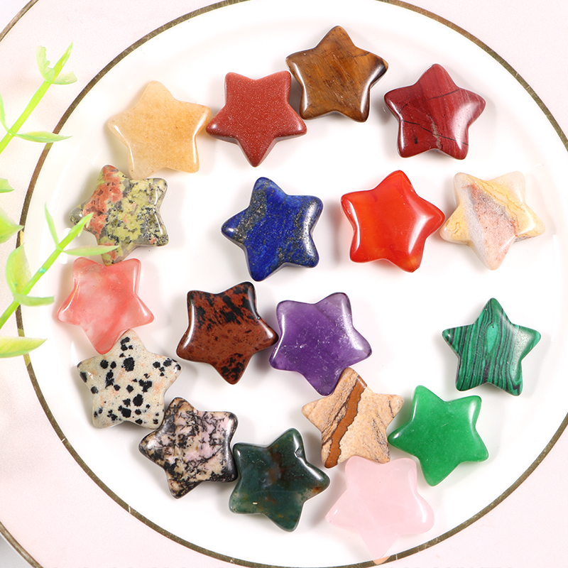 

20mm Star Decoration Craft Natural Stone Healing Crystals Quartz Star Gemstone Ornaments for Christmas Home