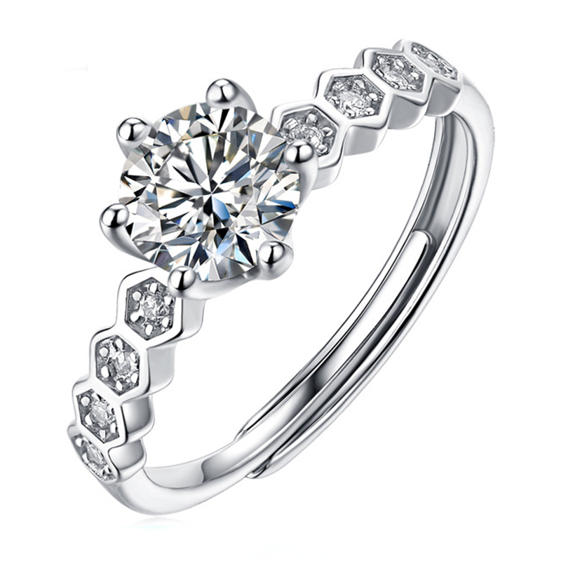 

1 Carat 2 Ct 3 Ct D Color Moissanite Wedding Ring For Women 925 Sterling Silver Solitaire Single Wholesale