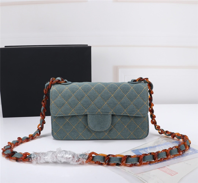 

Reteo style design shouder bag for women light blue denim purse with Epoxy buckle soft black leather bags large capacity wild handbag