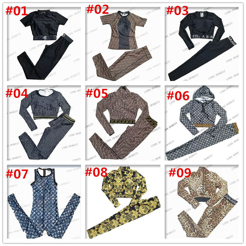 

Womens Yoga sets High Waist Running Suits Luxury logo embroidery print strong stretch fitness nylon clothing gym clothes hip-lifting Legging well-fit tracksuit Ff, #02