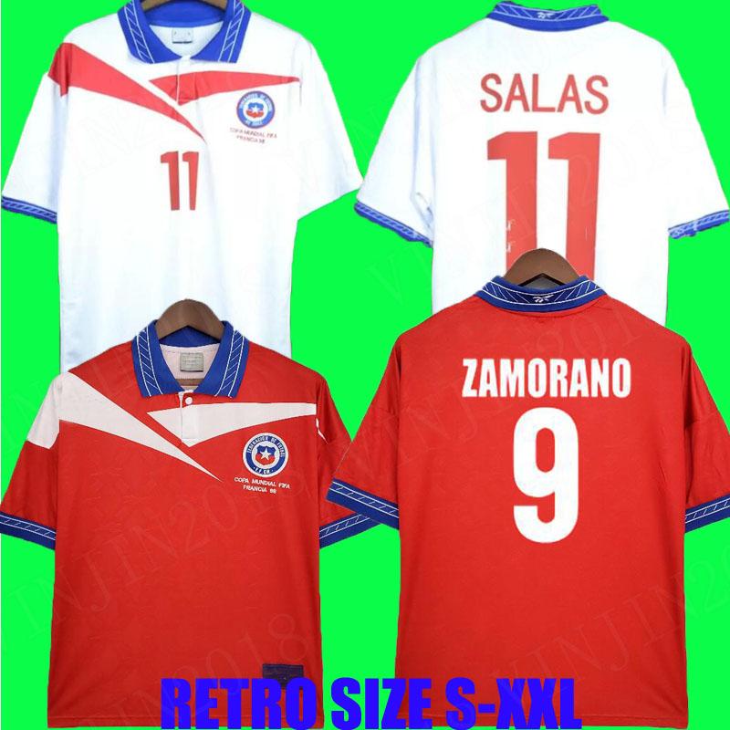 

1998 world cup retro soccer jersey final SALAS Zamorano 98 home red away vintage football shirts classic Uniform Neira Rozental Acuna Sierra top quality S-2XL, 1998away