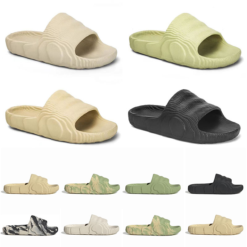 Mode New Originals Adilette 22 Mens Designer Diapositives Pantoufles Sandales Magic Lime St Desert Sand Noir Gris Tongs Slide Slipper Sandal Scuf