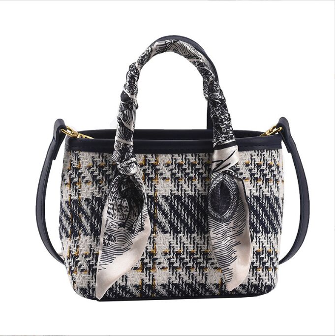 

Ladies Ribbon Small Handbag Shoulder Bags Women Pink Blue Tote Female Messenger Bag Designer Square Party Prom Bucket Bags, 29cm-16cm-13cm