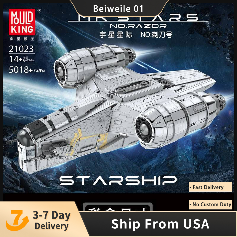 

Mould King Block 21023 Space Ship Series The Razor Crest Building Blocks 5018pcs Bricks Kids Toys Christmas Gift Model Kit