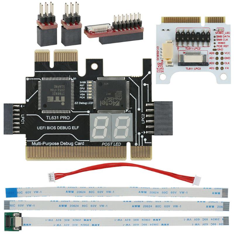 

Motherboards TL631 Pro Universal Laptop And PC PCI PCI-E Mini LPC Motherboard Diagnostic Analyzer Tester Cards Full Set,B
